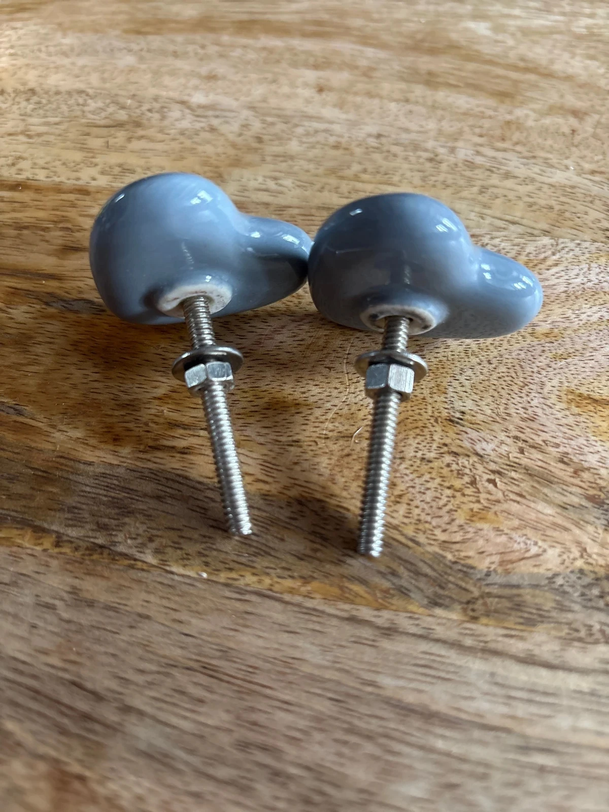 bouton de meuble cœur gris – photo 3